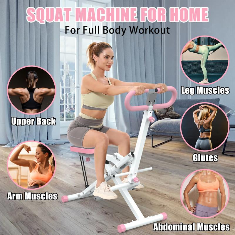 Ultimate Home Squat Machine with Adjustable Resistance Bands - Foldable 330LBS Rodeocore Exercise Machine for Glutes, Thighs & Core - Perfect!