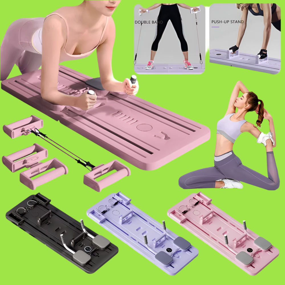 Multifunctional Portable Pilates Reformer Machines for Home Gym-Auto-Rounded Pilates Board with Abdominal core Trainer-Full Body workout Professional Pilates Equipment for Men/Women