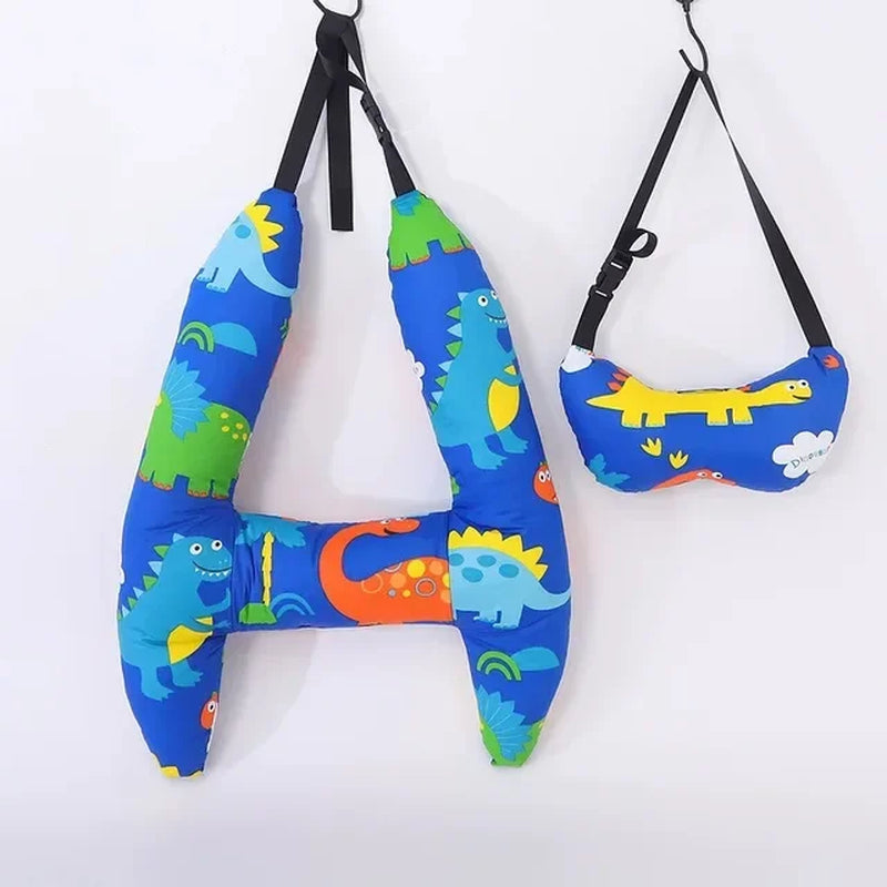 Car Seat Safety Neck Pillow Cute Kid and Adult Car Sleeping Neck Head Support H-Shape Travel Pillow Cushion Child Women Tools